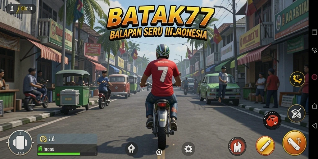 Screenshot utama BATIK77 menampilkan balapan seru di jalan yang menantang.
