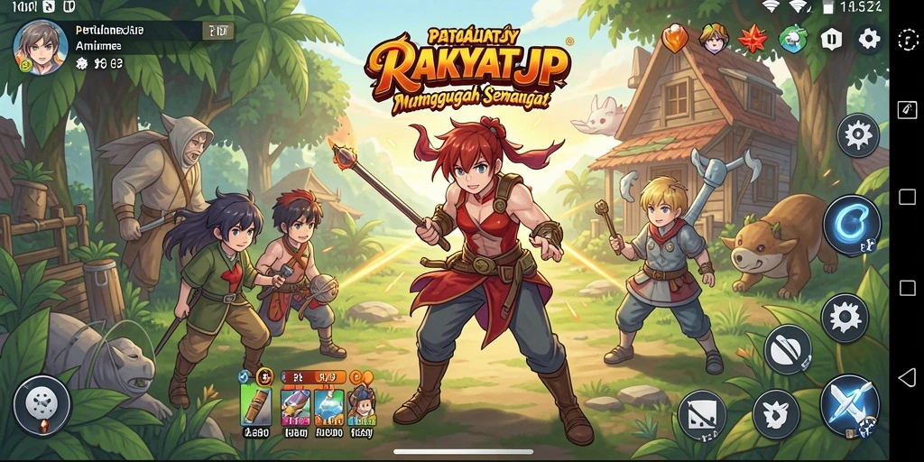 Screenshot RAKYATJP menampilkan karakter anime dalam pertarungan epik.