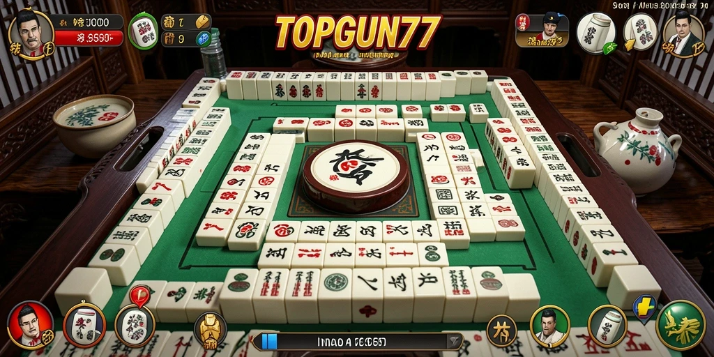 Tampilan permainan Mahjong yang seru dan menantang di TOPGUN77.
